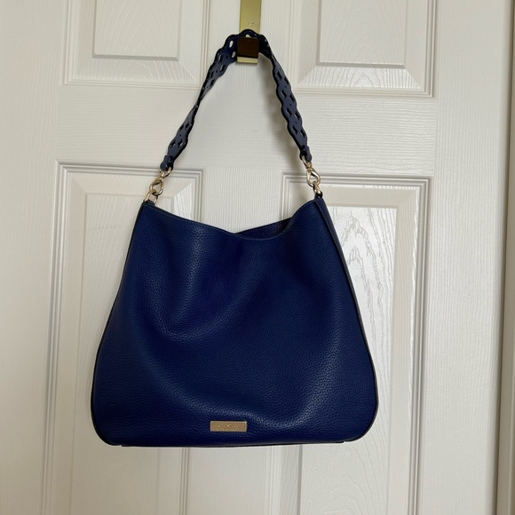 Kate Spade Shoulder Bag- blue, pebbled leather - Picture 1 of 10